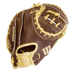 Wilson A2000 CM33 "Ole' Hickory" 33" Baseball Catcher's Mitt: Dark Brown And Blonde
