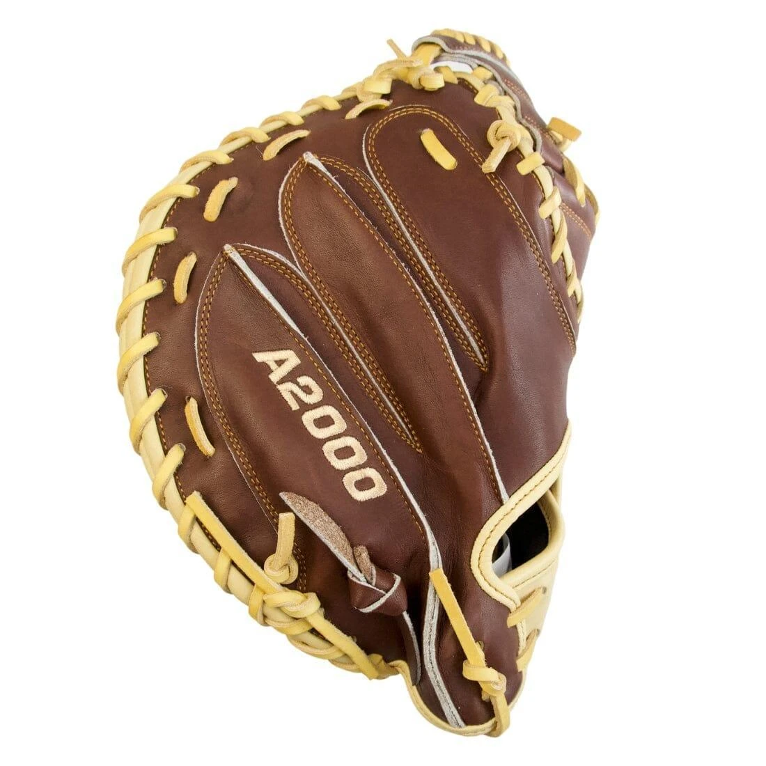 Wilson A2000 CM33 "Ole' Hickory" 33" Baseball Catcher's Mitt: Dark Brown And Blonde 8 Wilson A2000 CM33 "Ole' Hickory" 33" Baseball Catcher's Mitt: Dark Brown And Blonde - Image 6