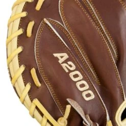 Wilson A2000 CM33 "Ole' Hickory" 33" Baseball Catcher's Mitt: Dark Brown And Blonde 18 Wilson A2000 CM33 "Ole' Hickory" 33" Baseball Catcher's Mitt: Dark Brown And Blonde -Home Run Store 129