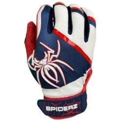 2023 Spiderz Pro Model Batting Gloves: White/Red/Navy -Home Run Store 2023SpiderzProModelBattingGloves White Red Navy2023SpiderzProModelBattingGloves White Red Navy 1