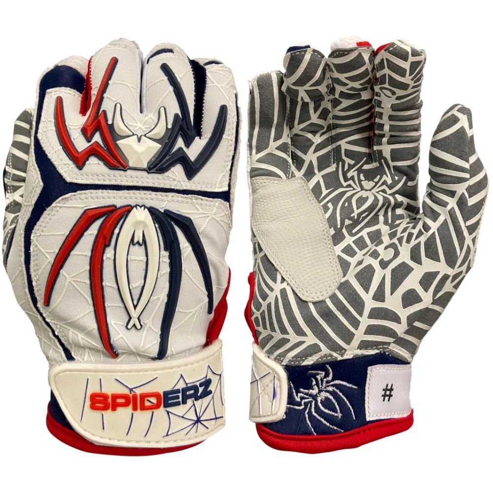 2022 Spiderz HYBRID Limited Edition Batting Gloves: USA Patriot 3 2022 Spiderz HYBRID Limited Edition Batting Gloves: USA Patriot