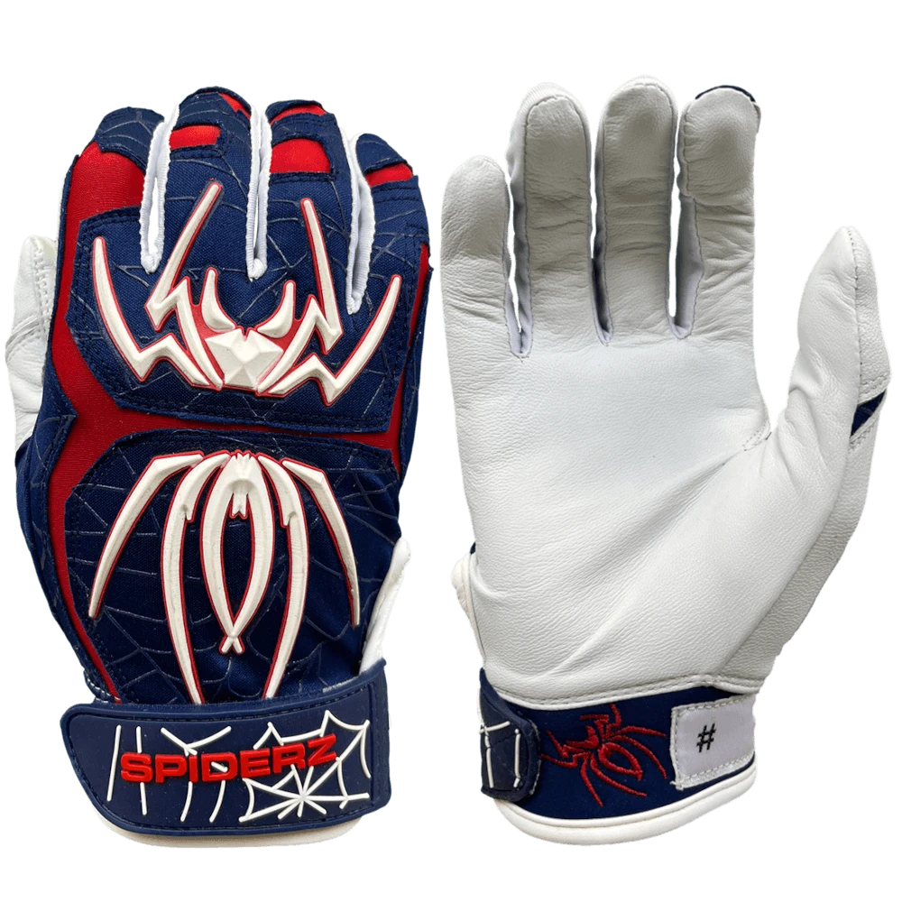 2022 Spiderz ENDITE Batting Gloves: Navy Blue/Red/White 3 2022 Spiderz ENDITE Batting Gloves: Navy Blue/Red/White