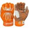 2023 Spiderz HYBRID Batting Gloves: Orange/White -Home Run Store 22OrangeWhite
