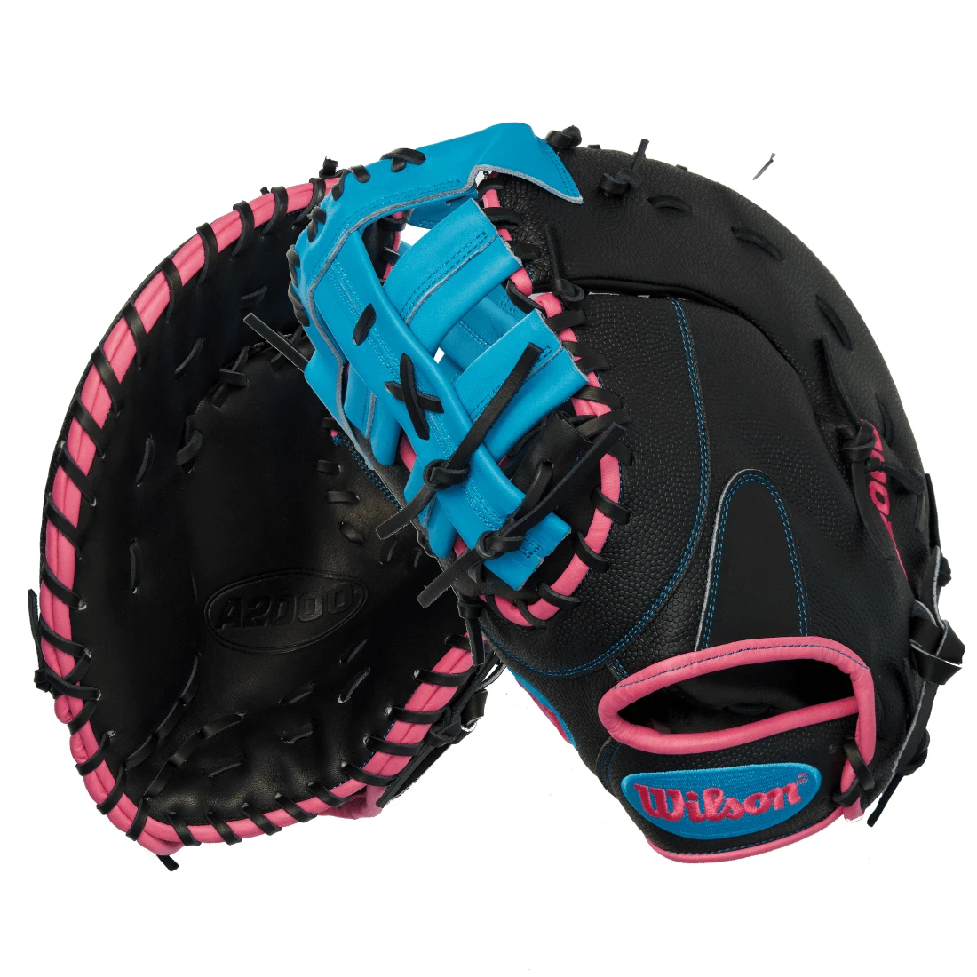 Wilson A2000 1679 LE 12.5" Baseball First Base Mitt: Black/Tropical Blue 6 Wilson A2000 1679 LE 12.5" Baseball First Base Mitt: Black/Tropical Blue - Image 4