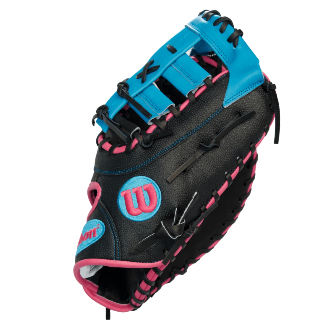 Wilson A2000 1679 LE 12.5" Baseball First Base Mitt: Black/Tropical Blue 8 Wilson A2000 1679 LE 12.5" Baseball First Base Mitt: Black/Tropical Blue - Image 6
