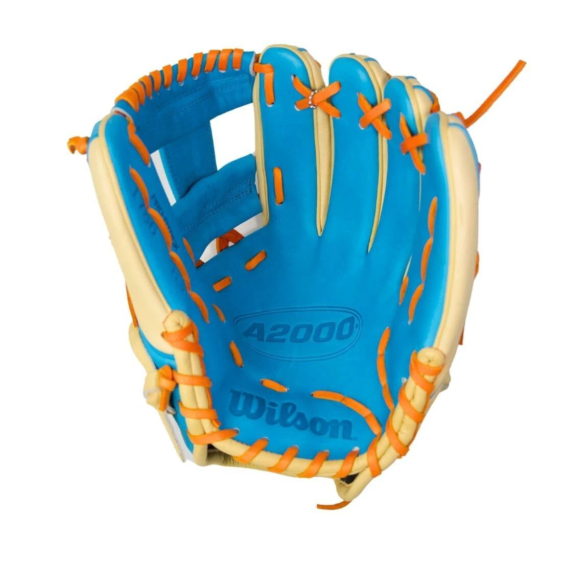 Wilson A2000 1786 "Flo Grown" 11.5" Infield Baseball Glove: Blonde/Orange/Blue 4 Wilson A2000 1786 "Flo Grown" 11.5" Infield Baseball Glove: Blonde/Orange/Blue - Image 2
