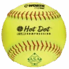 Worth 12" ASA Hot Dot Slowpitch Softballs (Dozen): AHD12SY -Home Run Store AHD12SY