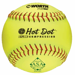 Worth 12" ASA Hot Dot Slowpitch Softballs (Dozen): AHD12SY