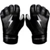 Bruce Bolt PREMIUM PRO Chrome Series Short Cuff Batting Gloves: Black -Home Run Store BB SC CHRB1