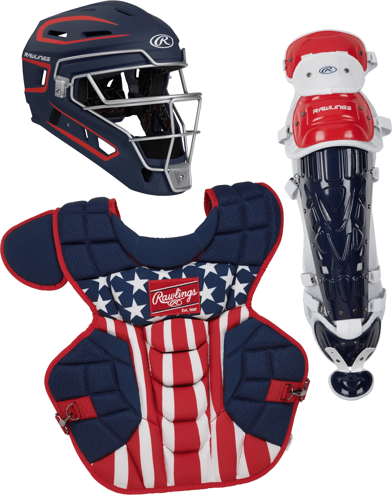 Rawlings Intermediate USA VELO 2.0 Catcher's Gear Box Set: CSV2I-NSW 3 Rawlings Intermediate USA VELO 2.0 Catcher's Gear Box Set: CSV2I-NSW