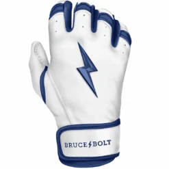 Bruce Bolt Premium Pro Chrome Series Short Cuff Batting Gloves: Navy -Home Run Store ChromeSC Navy 3