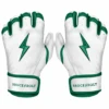 Bruce Bolt Premium Pro Chrome Series Short Cuff Batting Gloves: Green -Home Run Store Chrome Green SC 1