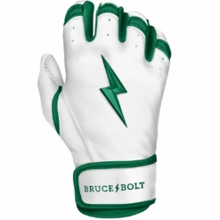 Bruce Bolt Premium Pro Chrome Series Short Cuff Batting Gloves: Green -Home Run Store Chrome Green SC 2