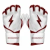 Bruce Bolt Premium Pro Chrome Series Long Cuff Batting Gloves: Maroon -Home Run Store Chrome Maroon LC 1