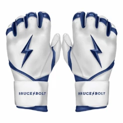 Bruce Bolt Premium Pro Chrome Series Long Cuff Batting Gloves: Navy