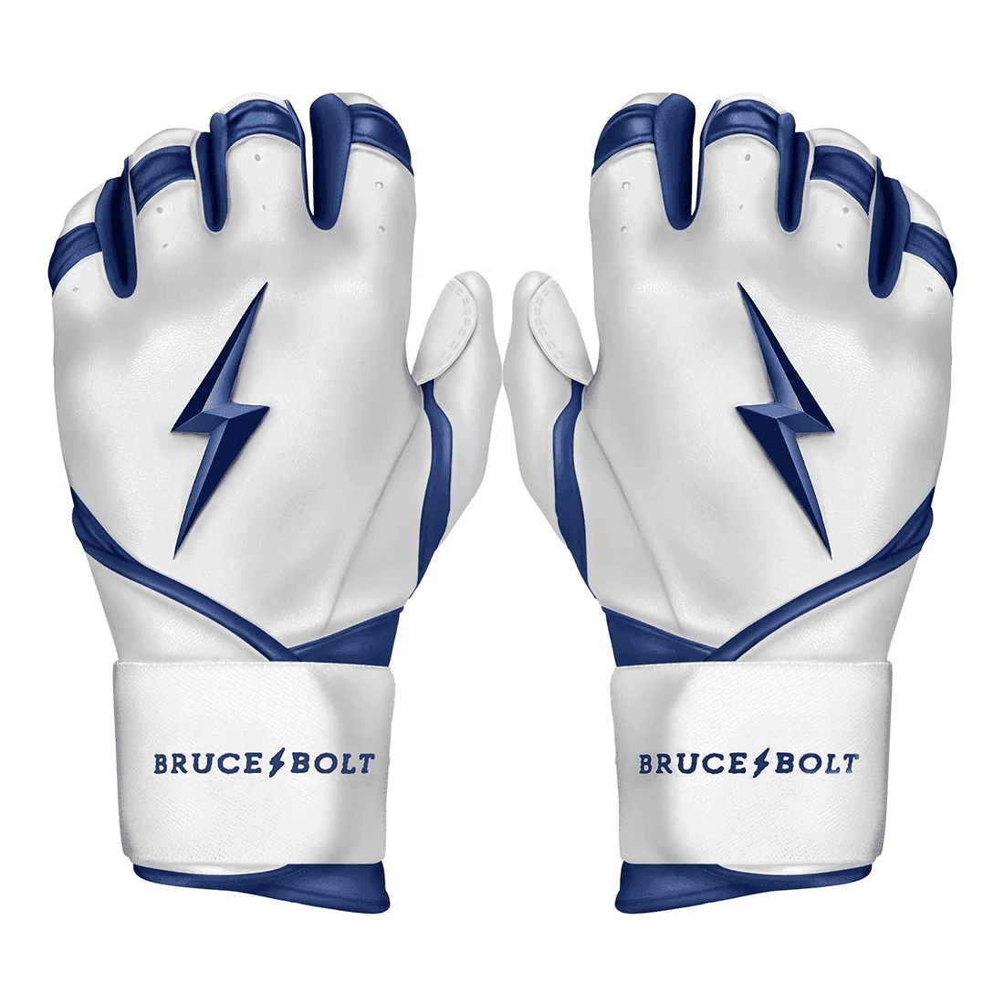 Bruce Bolt Premium Pro Chrome Series Long Cuff Batting Gloves: Navy 3 Bruce Bolt Premium Pro Chrome Series Long Cuff Batting Gloves: Navy
