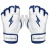 Bruce Bolt Premium Pro Chrome Series Short Cuff Batting Gloves: Navy 2 Bruce Bolt Premium Pro Chrome Series Short Cuff Batting Gloves: Navy -Home Run Store Chrome Navy SC 1