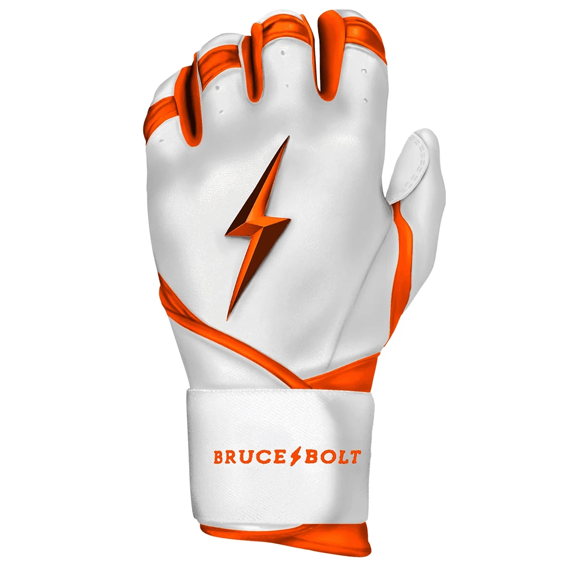 Bruce Bolt Premium Pro Chrome Series Long Cuff Batting Gloves: Orange 4 Bruce Bolt Premium Pro Chrome Series Long Cuff Batting Gloves: Orange - Image 2