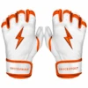 Bruce Bolt Premium Pro Chrome Series Short Cuff Batting Gloves: Orange 1 Bruce Bolt Premium Pro Chrome Series Short Cuff Batting Gloves: Orange -Home Run Store Chrome Orange SC 1