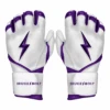Bruce Bolt Premium Pro Chrome Series Long Cuff Batting Gloves: Purple -Home Run Store Chrome Purple LC 1