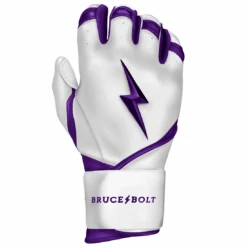 Bruce Bolt Premium Pro Chrome Series Long Cuff Batting Gloves: Purple 8 Bruce Bolt Premium Pro Chrome Series Long Cuff Batting Gloves: Purple -Home Run Store Chrome Purple LC 3
