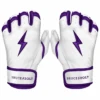 Bruce Bolt Premium Pro Chrome Series Short Cuff Batting Gloves: Purple
