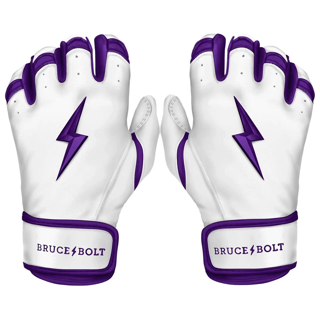 Bruce Bolt Premium Pro Chrome Series Short Cuff Batting Gloves: Purple 3 Bruce Bolt Premium Pro Chrome Series Short Cuff Batting Gloves: Purple