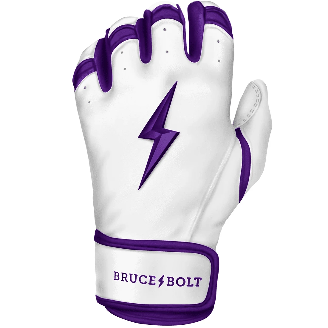 Bruce Bolt Premium Pro Chrome Series Short Cuff Batting Gloves: Purple 4 Bruce Bolt Premium Pro Chrome Series Short Cuff Batting Gloves: Purple - Image 2