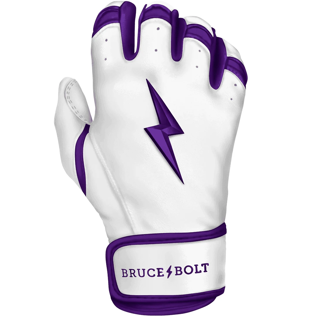 Bruce Bolt Premium Pro Chrome Series Short Cuff Batting Gloves: Purple 5 Bruce Bolt Premium Pro Chrome Series Short Cuff Batting Gloves: Purple - Image 3