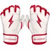 Bruce Bolt Premium Pro Chrome Series Short Cuff Batting Gloves: Red -Home Run Store Chrome Red SC 1