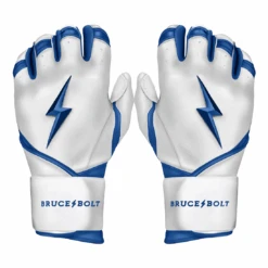 Bruce Bolt Premium Pro Chrome Series Long Cuff Batting Gloves: Royal