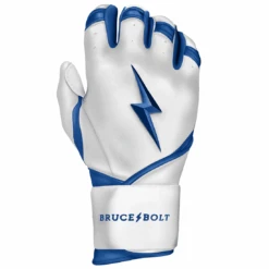Bruce Bolt Premium Pro Chrome Series Long Cuff Batting Gloves: Royal 8 Bruce Bolt Premium Pro Chrome Series Long Cuff Batting Gloves: Royal -Home Run Store Chrome Royal LC 3