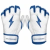 Bruce Bolt Premium Pro Chrome Series Short Cuff Batting Gloves: Royal -Home Run Store Chrome Royal SC 1
