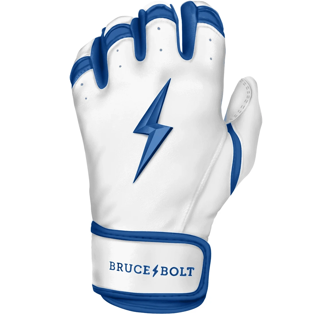 Bruce Bolt Premium Pro Chrome Series Short Cuff Batting Gloves: Royal 5 Bruce Bolt Premium Pro Chrome Series Short Cuff Batting Gloves: Royal - Image 3