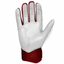 Bruce Bolt Premium Pro Chrome Series Short Cuff Batting Gloves: Maroon -Home Run Store Chrome Series 5