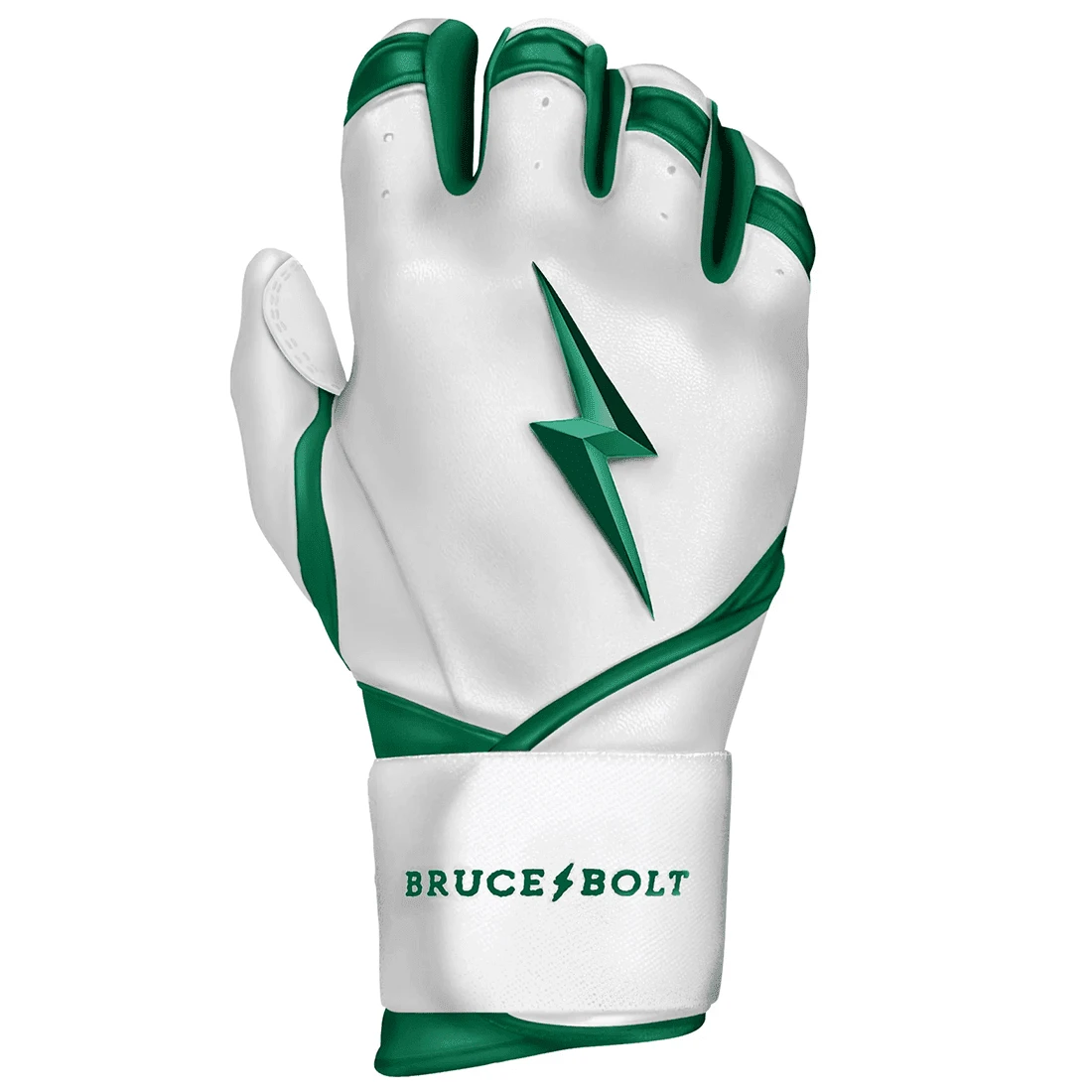 Bruce Bolt Premium Pro Chrome Series Long Cuff Batting Gloves: Green 5 Bruce Bolt Premium Pro Chrome Series Long Cuff Batting Gloves: Green - Image 3
