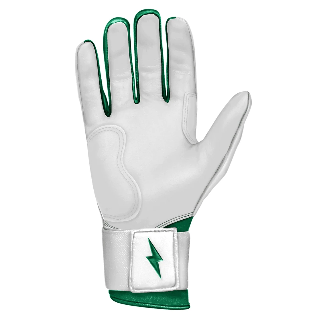 Bruce Bolt Premium Pro Chrome Series Long Cuff Batting Gloves: Green 6 Bruce Bolt Premium Pro Chrome Series Long Cuff Batting Gloves: Green - Image 4