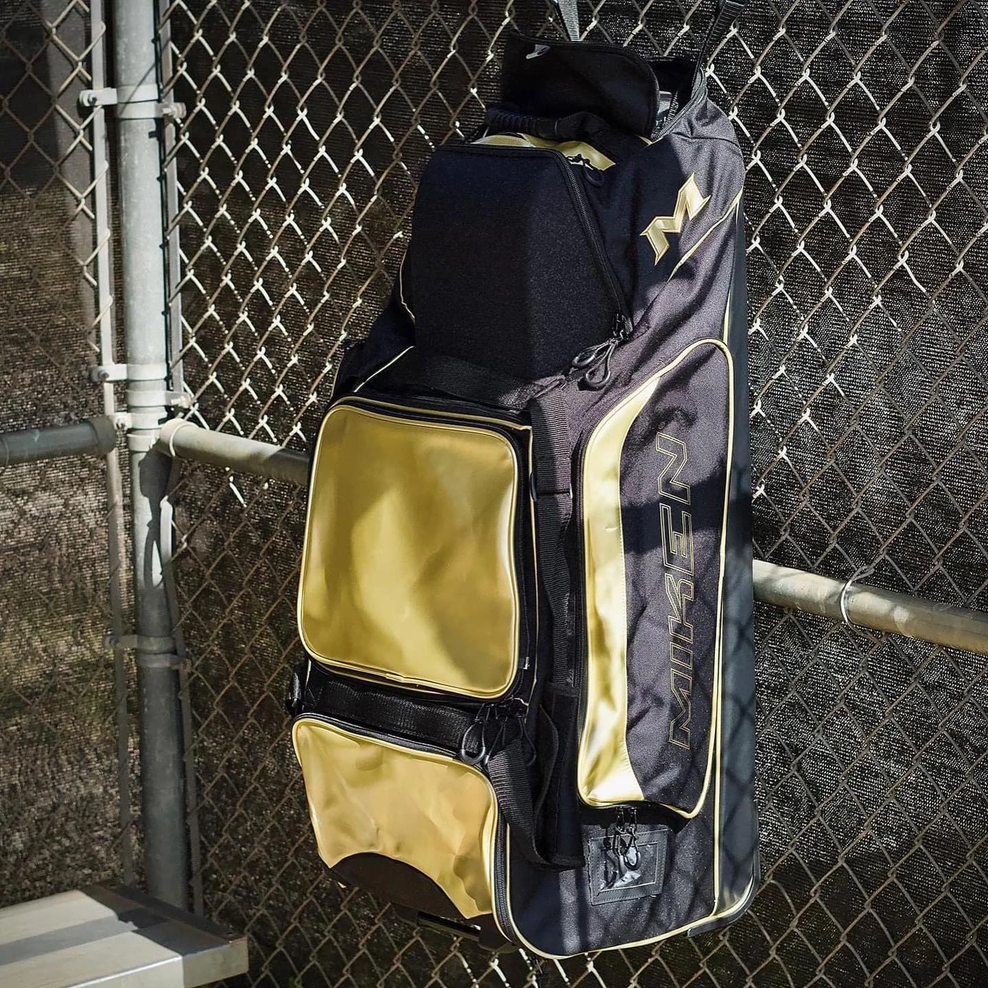 2022 Miken MK7X Championship Wheeled Roller Bag (Freak Gold Series): MKMK7X-CH-GLD 4 2022 Miken MK7X Championship Wheeled Roller Bag (Freak Gold Series): MKMK7X-CH-GLD - Image 2