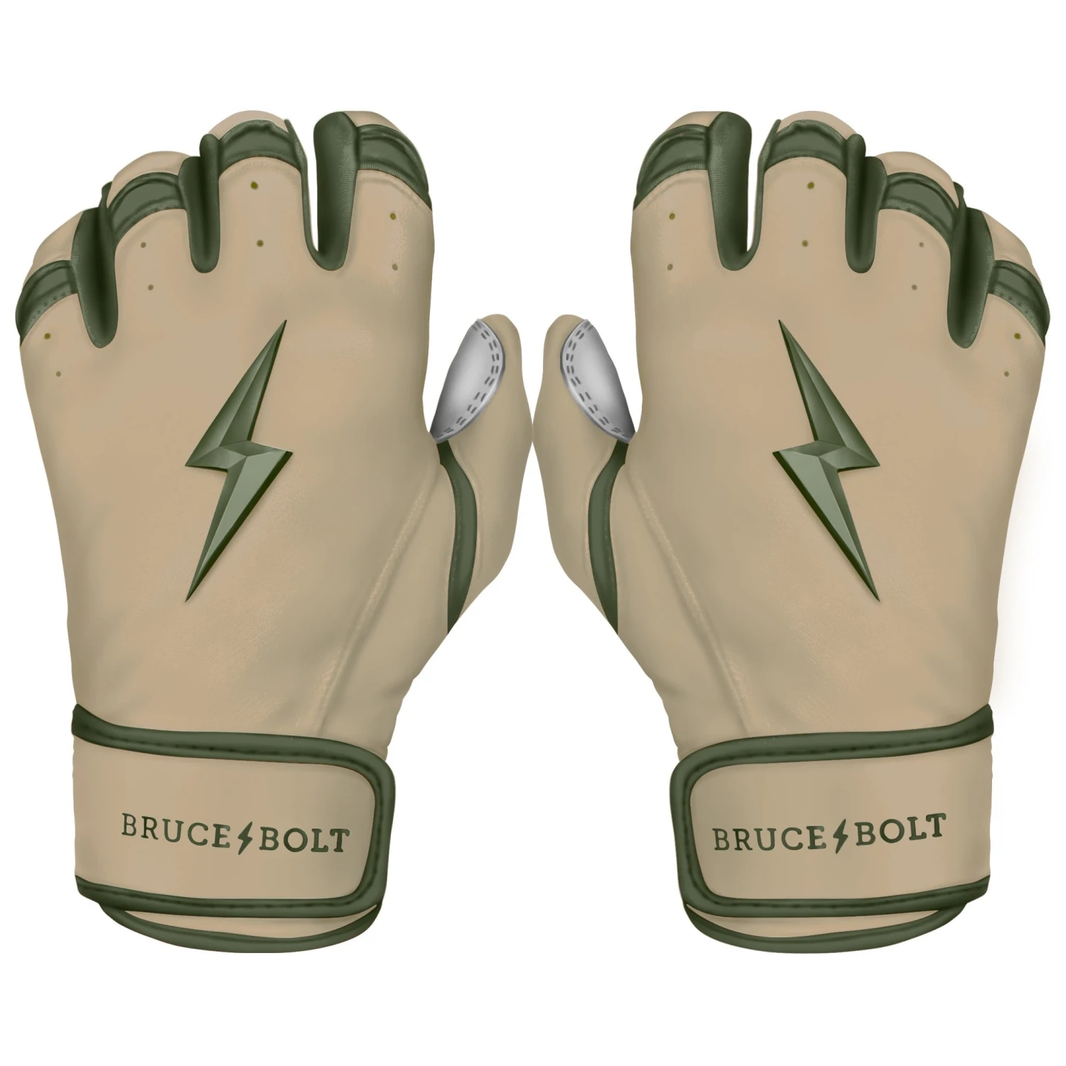 Bruce Bolt Premium Pro Military Series Short Cuff Batting Gloves: Beige 3 Bruce Bolt Premium Pro Military Series Short Cuff Batting Gloves: Beige