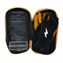 Bruce Bolt PREMIUM PRO Long Cuff Batting Gloves: Black -Home Run Store LC BLKG BAG2