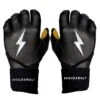 Bruce Bolt PREMIUM PRO Long Cuff Batting Gloves: Black -Home Run Store LC BLKG HERO