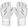 Bruce Bolt PREMIUM PRO Chrome Series Long Cuff Batting Gloves: White -Home Run Store LC CHRW HERO