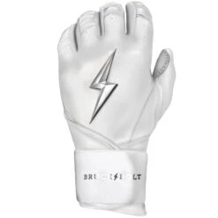 Bruce Bolt PREMIUM PRO Chrome Series Long Cuff Batting Gloves: White 13 Bruce Bolt PREMIUM PRO Chrome Series Long Cuff Batting Gloves: White -Home Run Store LC CHRW LEFT