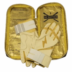 Bruce Bolt PREMIUM PRO Gold Series Batting Gloves: Long Cuff 12 Bruce Bolt PREMIUM PRO Gold Series Batting Gloves: Long Cuff -Home Run Store LC GLD BAG2