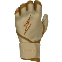 Bruce Bolt PREMIUM PRO Gold Series Batting Gloves: Long Cuff 14 Bruce Bolt PREMIUM PRO Gold Series Batting Gloves: Long Cuff -Home Run Store LC GLD LEFT
