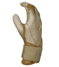 Bruce Bolt PREMIUM PRO Gold Series Batting Gloves: Long Cuff 17 Bruce Bolt PREMIUM PRO Gold Series Batting Gloves: Long Cuff -Home Run Store LC GLD SIDE