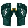 Bruce Bolt PREMIUM PRO Long Cuff Batting Gloves: Green 1 Bruce Bolt PREMIUM PRO Long Cuff Batting Gloves: Green -Home Run Store LC GRNG HERO