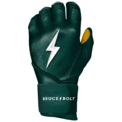 Bruce Bolt PREMIUM PRO Long Cuff Batting Gloves: Green -Home Run Store LC GRNG LEFT