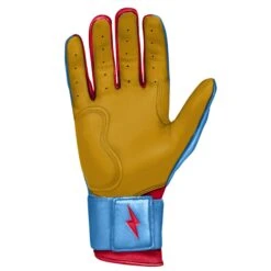 Bruce Bolt PREMIUM PRO BADER Series Long Cuff Batting Gloves: Baby Blue -Home Run Store LC HBB PALM