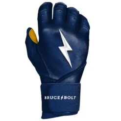 Bruce Bolt PREMIUM PRO Long Cuff Batting Gloves: Navy -Home Run Store LC NVYG RIGHT